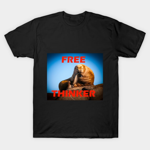 Free Thinker - Steller Sea Lion T-Shirt by naturediver